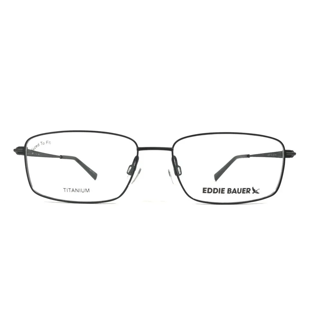 Eddie Bauer Eyeglasses Frames EB32087 BK Black Rectangle Titanium 57-17-150